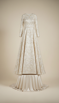 Gold Embroidered Satin Gown