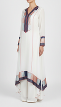 White Geometric Panel Dress