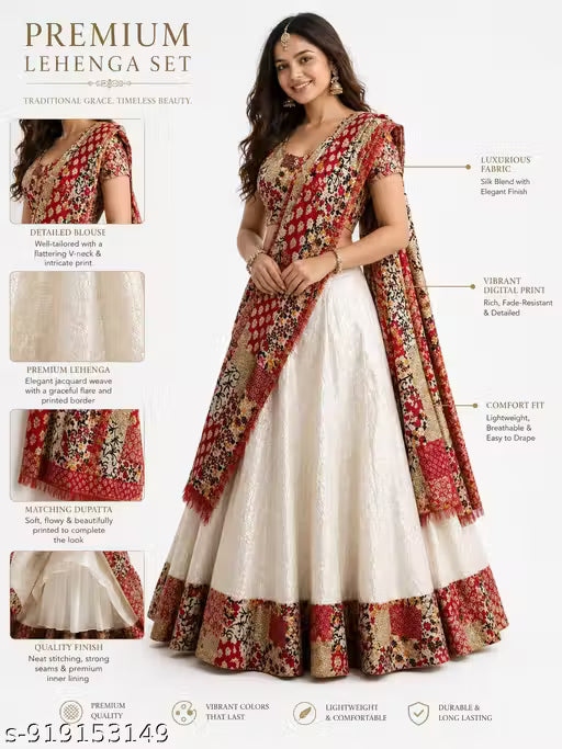 Women Printed Lehenga Choli with Dupatta