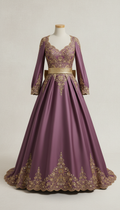 Royal Purple Embroidered Gown