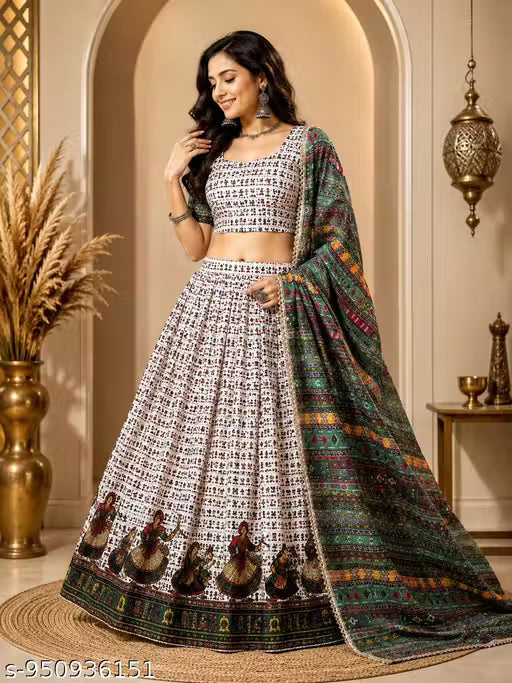 Women’s Traditional Dadiyan Print Lehenga Choli with Dupatta
