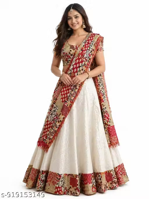 Women Printed Lehenga Choli with Dupatta