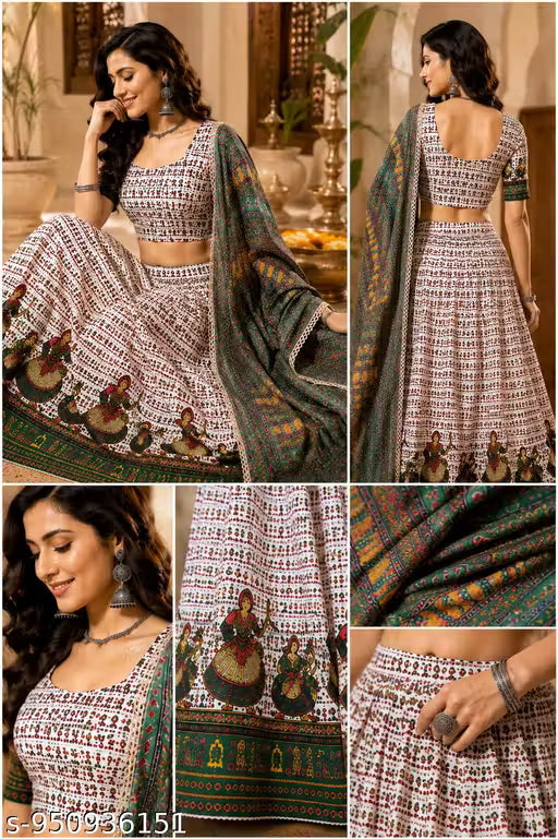 Women’s Traditional Dadiyan Print Lehenga Choli with Dupatta